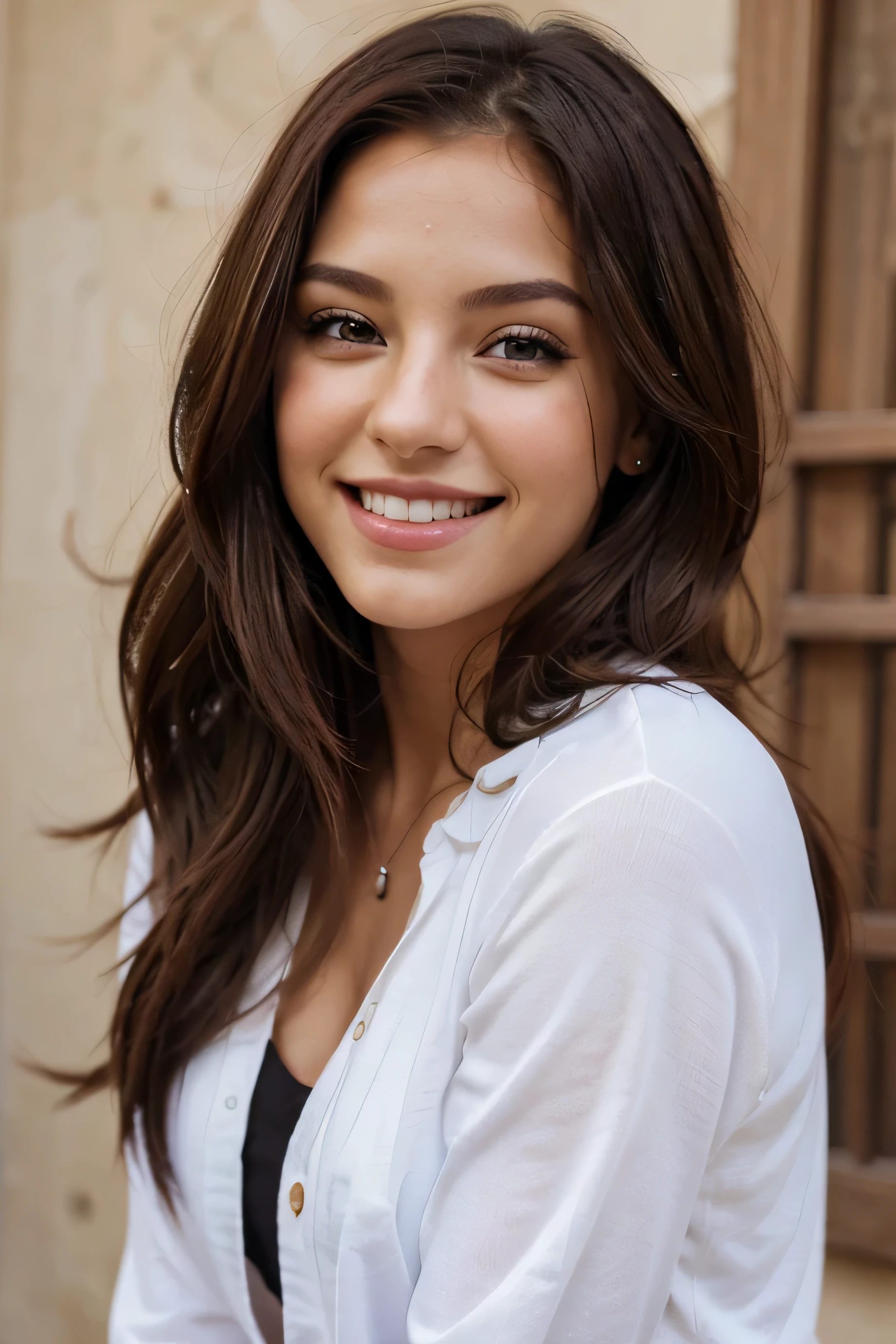 mejor calidad, alta calidad, a pretty girl, solo, hermoso cabello morado, Hermosos ojos morados, sonrisa ligera,