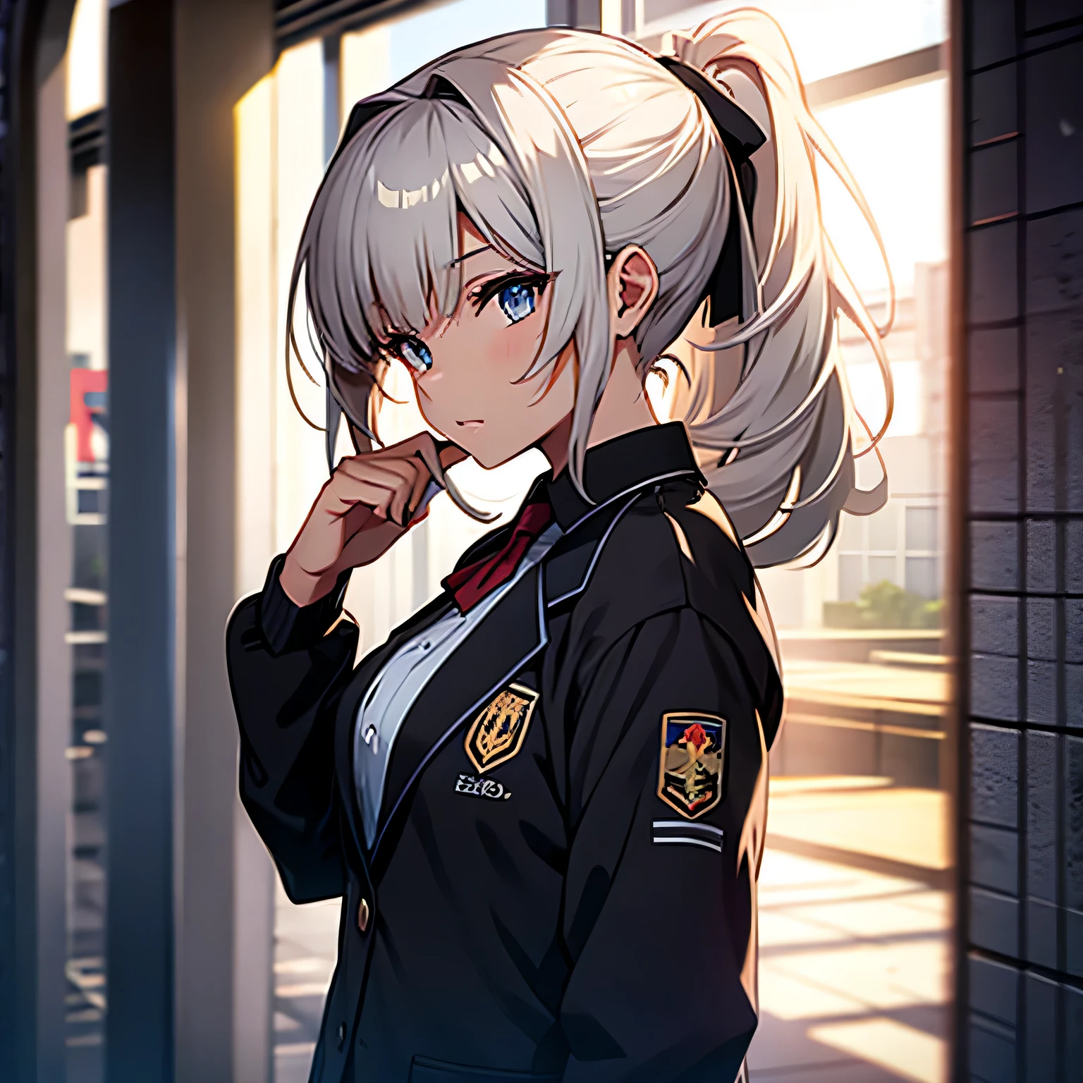 Ponytail Beautiful Girl Uniform