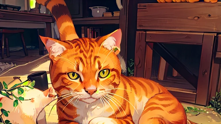 there is a cat sitting in a bowl on the floor, the cat is drinking tea, a cat sipping coffee, ginger cat, mr robert is drinking fresh tea, ginger cat in mid action, orange cat, an orange cat, a cat sitting in a chair, the cat is orange, is ((drinking a cup of tea)), cat photo, cat drinking milk