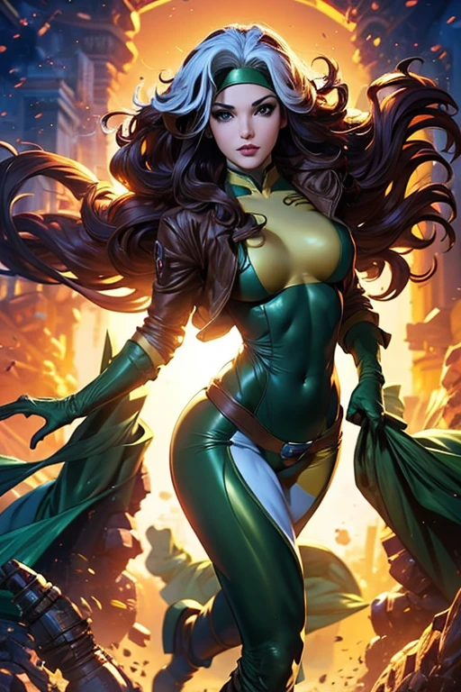 /imagine rogue ao estilo do jim lee, uniforme apertado, cameltoe, athletic body with full breasts, detailed hands, corpo escultural com cintura fina e quadris largos, corpo sensual, ultra hd, bunda arredondada,pernas torneadas
