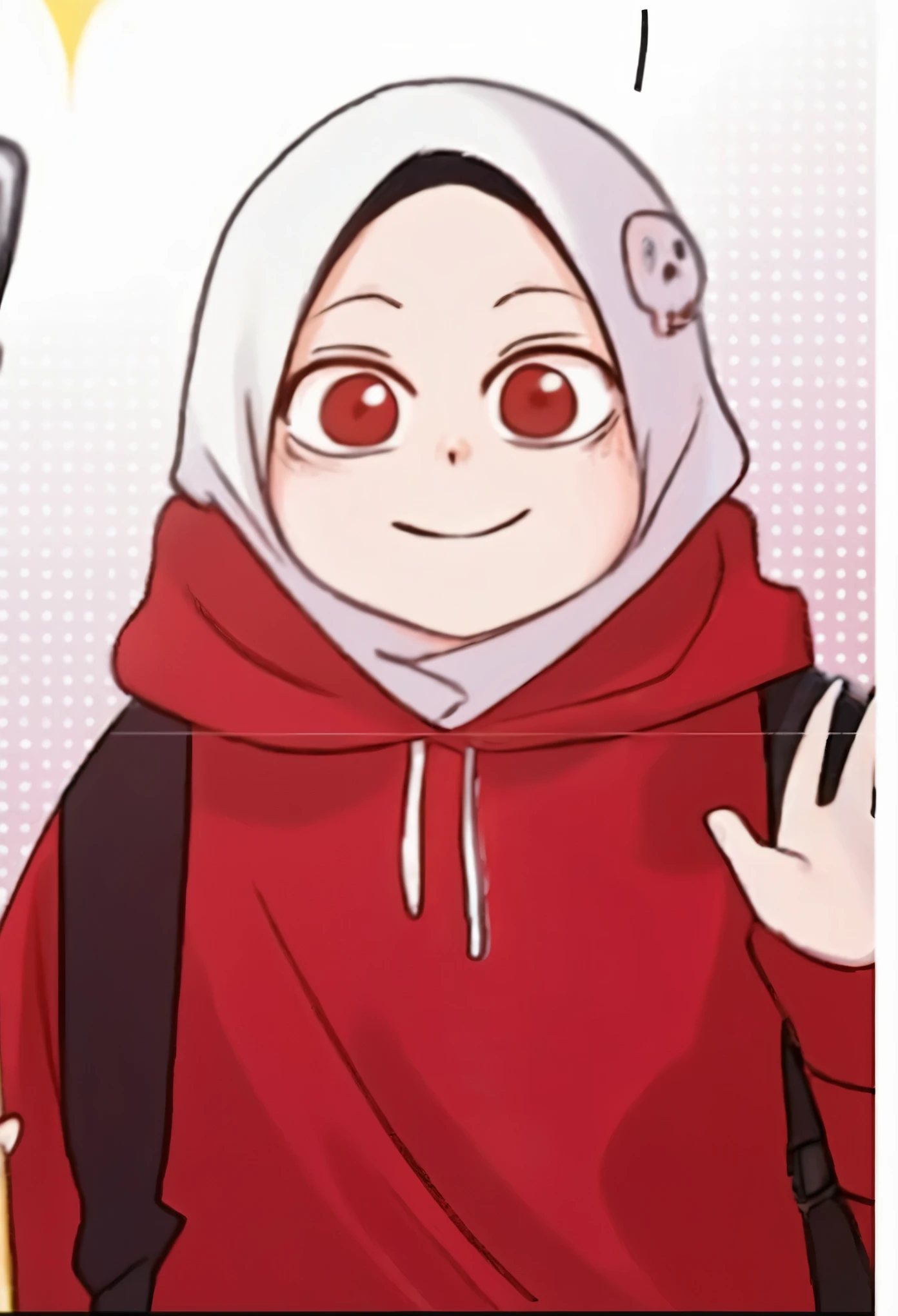 (masterpiece:1.3), (8k, photorealistic, RAW photo, best quality: 1.4), (1girl), beautiful face, (realistic face) , realistic eyes, beautiful detailed eyes, (realistic skin), beautiful skin, (sweater), absurdres, attractive, ultra high res, ultra realistic, highly detailed, golden ratio,23:00:16 
Expires in 13 Day(s), picture of a woman with a red hoodie and a cell phone, ((red)) baggy eyes, hannah yata, friedly smile, female protagonist 👀 :8, inspired by Puru, wry smirk, [[[[grinning evily]]]]