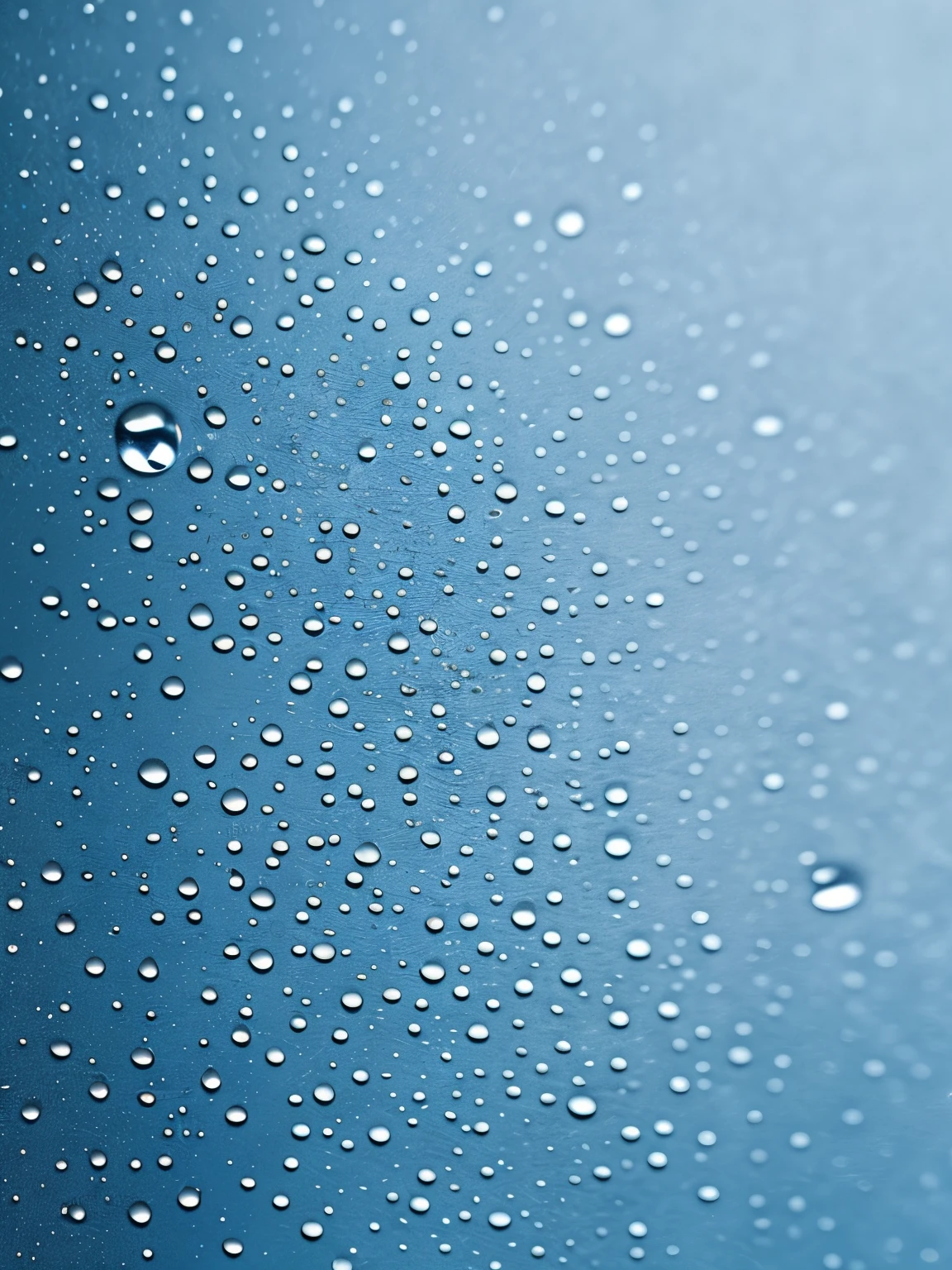 beautiful rain closeup、Blue background