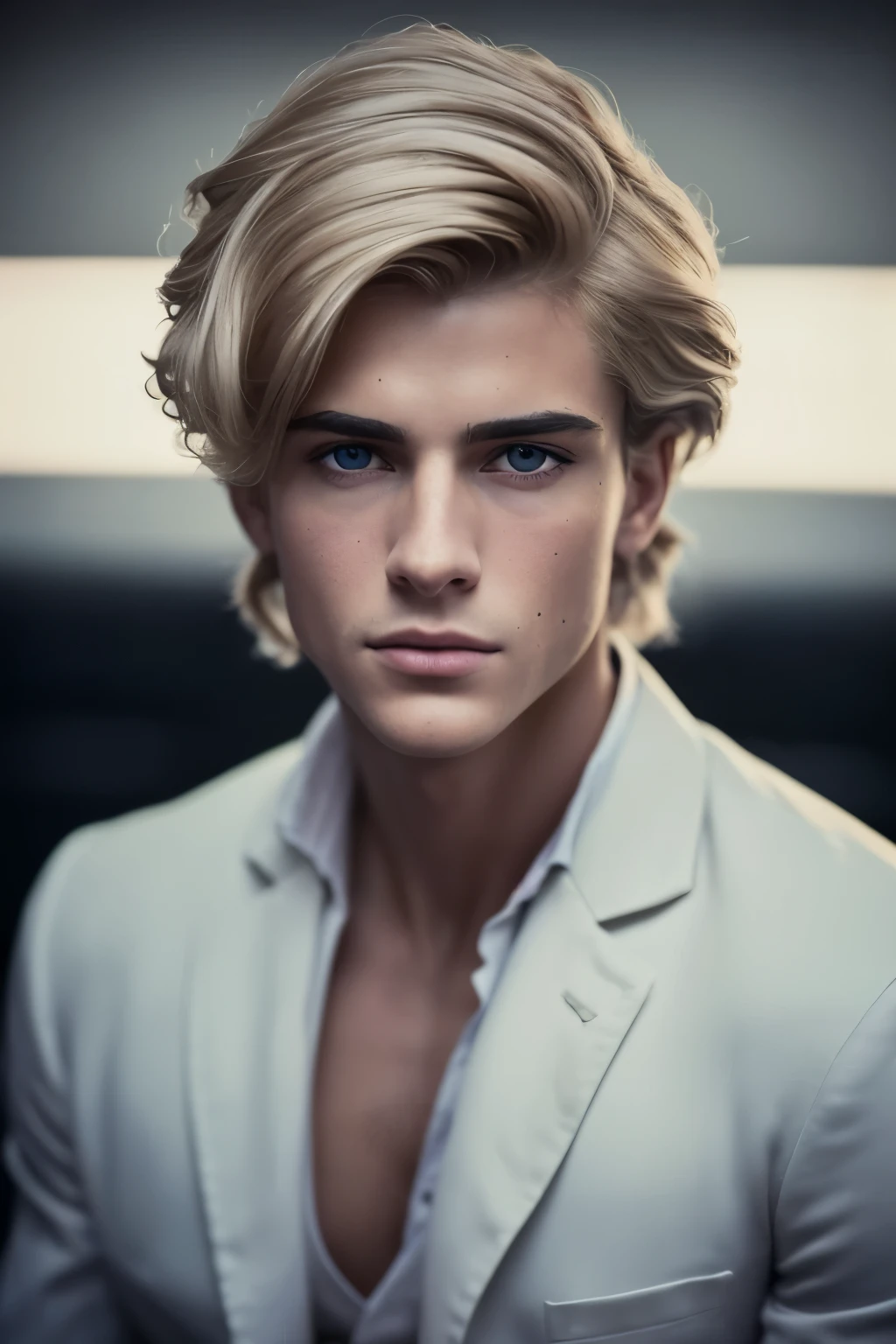 ortrait of a 18 year old young man, photo of a handsome (regency era man), elegant clothes (regency era clothes), baroque decoration, white skin, extremely pale skin, blonde boy, european boy, blonde hair, handsome supermodel, Greek profile, young greek god, sublime beauty, delicate facial features, beautiful facial features, Greek face, strong jaw, attractive boy, , cinematographic, best quality, sharpness, focus on the boy, anatomical perfection, golden ratio, commercial, perfect symmetry, facial symmetry, body symmetry, cinematographic light, ultra detailed, hyper realistic, strong jaw, beautiful eyes, (8k, RAW photo, best quality, masterpiece:1.2), (realistic, photo-realistic:1.37), ultra-detailed, (high detailed skin:1.2), 8k uhd, dslr, soft lighting, high quality, film grain, Fujifilm XT3, professional lighting, handsome 1man , (thin lips:1.3), masterpiece, pale skin,(strong jaw:1), Award winning (portrait photo:1. 4), high quality, hyper realistic, 4k, realistic, backlighting, (shallow depth of field:1. 5), by lee jeffries nikon d850 film stock photograph 4 kodak portra 400 camera f1. 6 lens rich colors hyper realistic lifelike texture dramatic lighting unreal engine trending on artstation cinestill 800 (vignette:1. 3), filmgrain, artistic photography, perfect composition, beautiful detailed, cinematic perfect light
