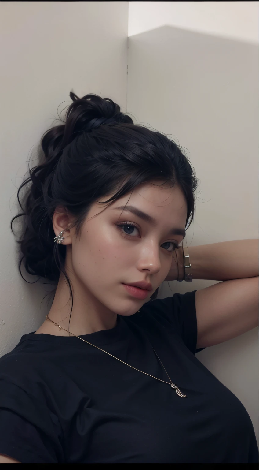 tem uma mulher com seios muito grandes usando uma blusa preta, an Asian woman, 18 anos, Beautiful Asian girl, asian features, Asian girl, a young asian woman, Beautiful Asian woman, gorgeous chinese model, Asian woman, Asian women, 2 2 anos, Xision Wu, Asian face, beleza de cair o queixo, 21 anos