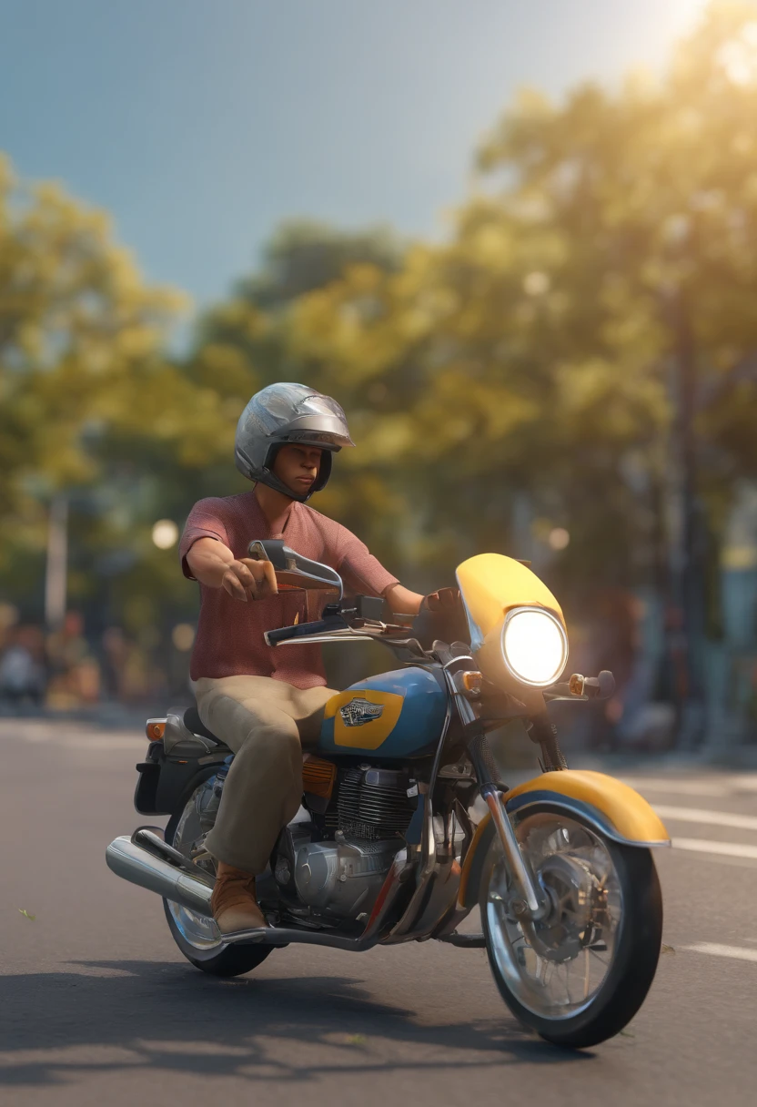 Tole, young Javanese man, almost hit by a motorbike, young man