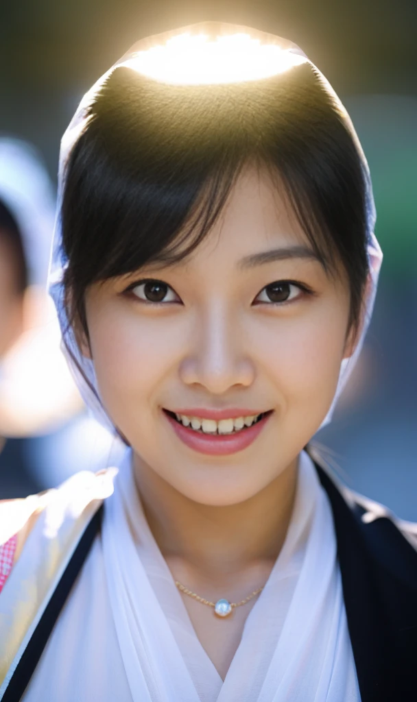 Alafied image of a woman wearing a veil on her head, photorealistic face, Asian Face, Japanese facial features, Transparent face, Your face is reflected, Yoshitomo Nara, aoshima chiho, tsugumi ohba, yayoi kasuma, Ayaka, Realistic Face, Realistic detailed face、Photorealistic