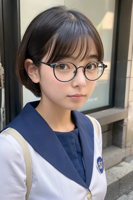 eye glass,A smile,{{Best Quality}}, {{super detailed}},One girl,Downturned eyes,G Cup Breasts,drooping eyes ,Cute girl with black bob cut hairstyle and white marble glowing skin,,Cute Girl,Oval face shape ,slender,The whole body got wet,Hair got wet,bloodshot eyes,a sultry,Detailed portrait of the perfect lovely girl, slim, Face , Futuristic , Teen, kwak ji young, Dreamy, Black eyes, Cinematic lighting, Innocent, Highly detailed, Sharp Focus, Smooth, art stations, Convoluted,Ballet dancer ,awardwinning, Pure aura, Anime, Highly detailed CG Unity 8k wallpaper of girl with perfect symmetrical confident face with black mid-cut hairstyle and blushing cheeks , taken by Canon EOS, Sigma Art Lens 28mm f4, ISO 200 Shutter Speed 2000