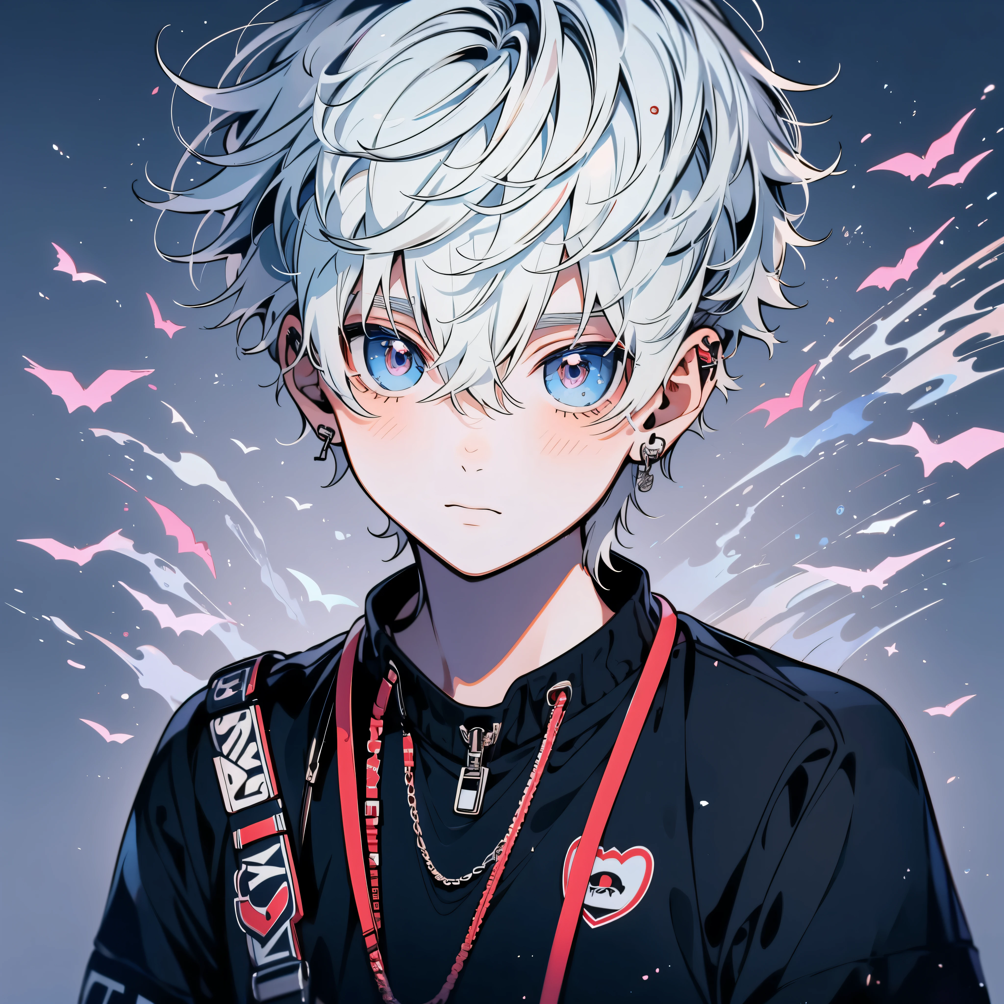 (anime boy masculino,alone),( uniforme de futebol!!) , white hair