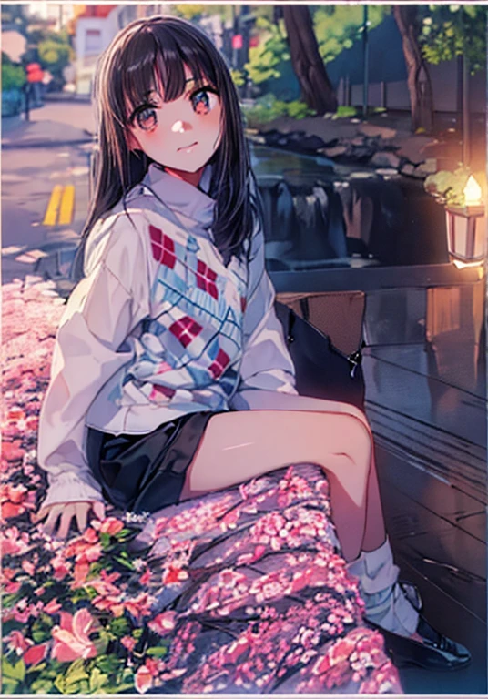 Beautiful illustrations, highest quality, ( girl:1.4)、(pretty girl：1.5)、、、Flat Chest、White checked blouse、(black chino shorts：1.4)、(Black shorts with wide openings：1.2)、Gap between thighs and shorts、Slim thighs、 Straight Hair、Cinematic lighting