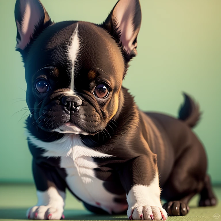 melhor qualidade, obra de arte, high resolution, french bulldog preto ,com roupa ,of children 