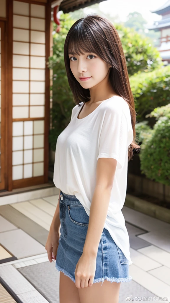Japanese Beauty、Looking here、front photo、Photorealistic、Full-body photo