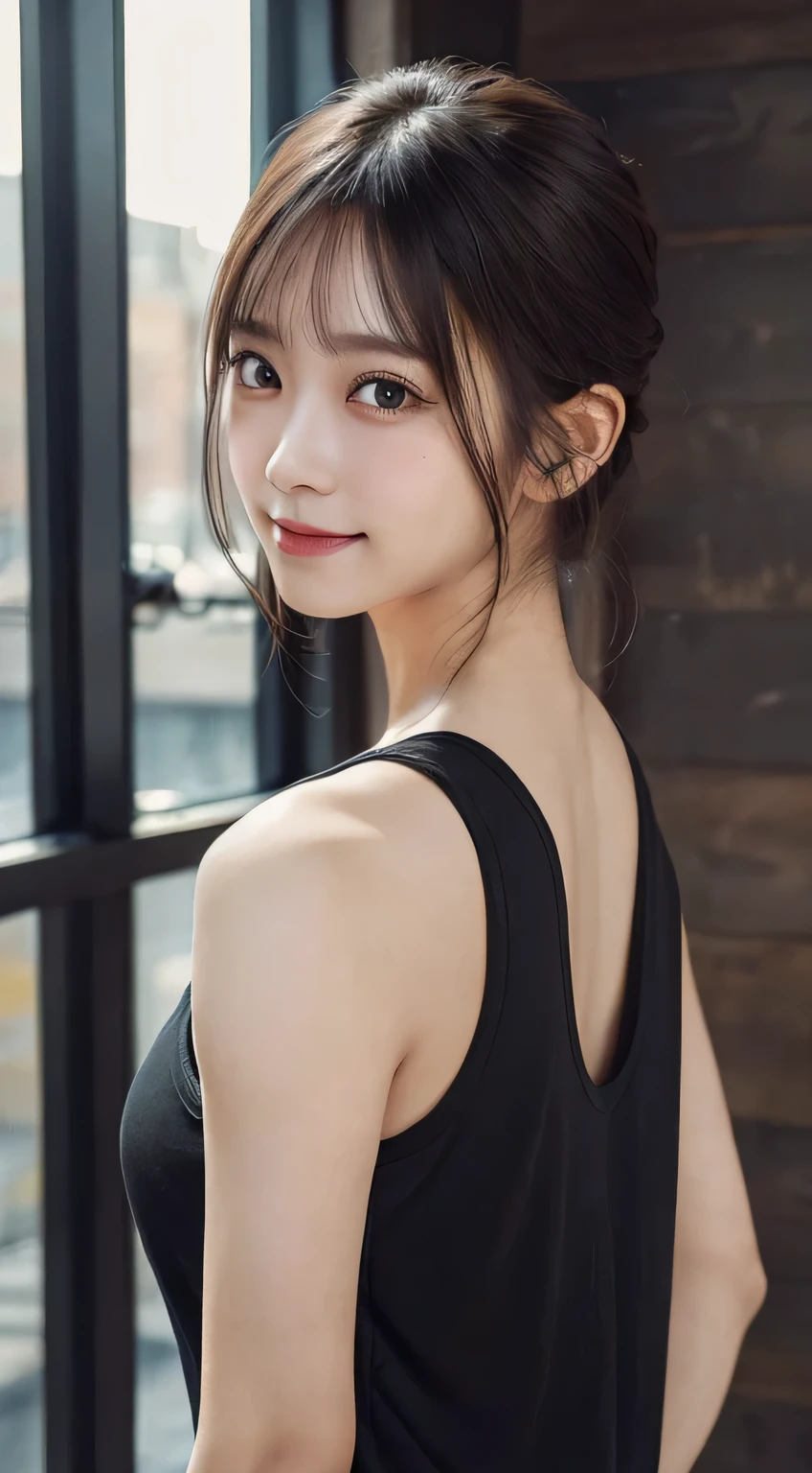 8k, Ultra-high resolution, Highest quality, masterpiece, 三分割法によるphotograph,Surreal, photograph, 1 Girl, (:1.3), pretty girl, Cute Face, Beautiful eyes in every detail, 細かくdetailedに,masterpiece,One Girl:1.2, Japan Female Announcer,close up,disgust,Black Hair,Messy hair,Station platform,風景photograph,Clean and modest clothing,Natural Makeup,Realistic Skin, Perfect and beautiful face ,完璧でCute Face, Skin with attention to detail, Perfect limbs、Narrow waist、Thin legs),Looking at the audience、beauty,Long neck、(((Ideal body type))),A cup small breasts :2,Portraiture:2,Perfect Anatomy,鮮明なdetailed,detailed,Surreal,Light and shadow,dappled sunlight