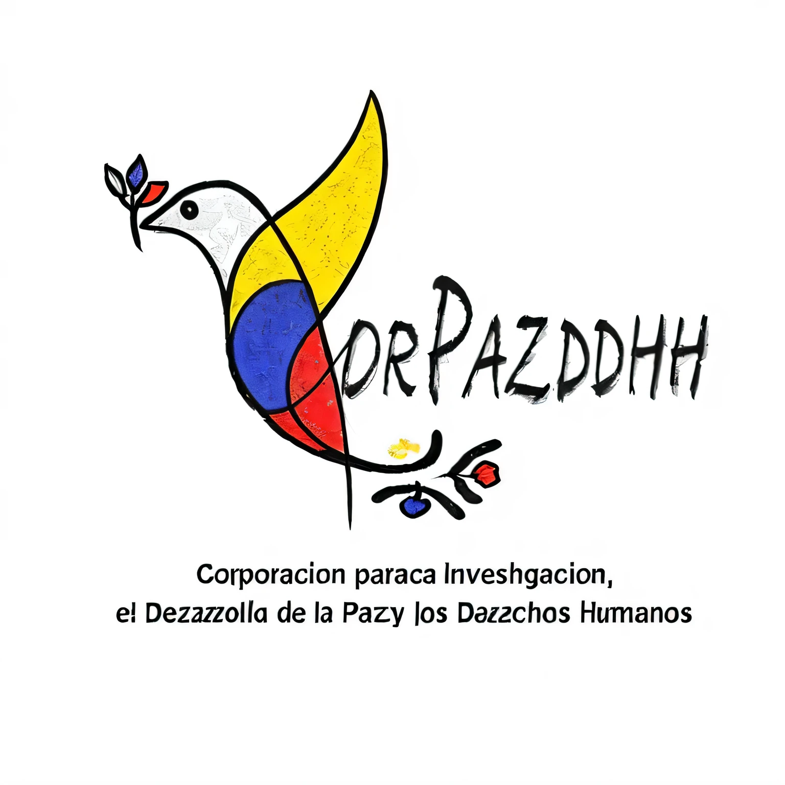 a closeup of a bird with a flower on its head, un dia de paz, con la PALABRA CORPAZDDHH