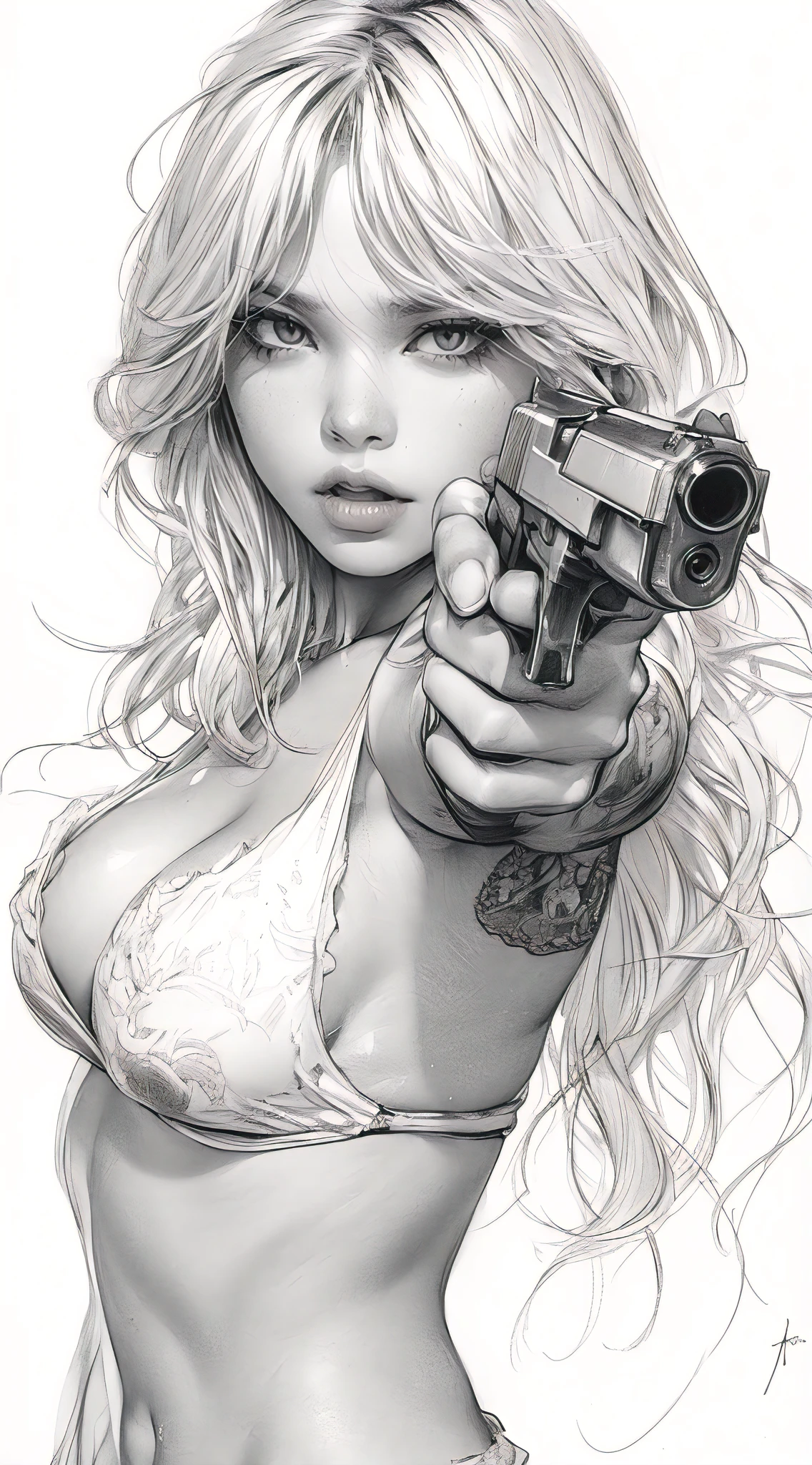 (best quality,4k,8k,highres,masterpiece:1.2),ultra-detailed,(realistic,photorealistic,photo-realistic:1.37), hyperrealistic painting by artgerm and gerald brom, attractive woman, perfect body, hyperfeminine curves, huge breasts, cute and playful pose, vibrant, expressive