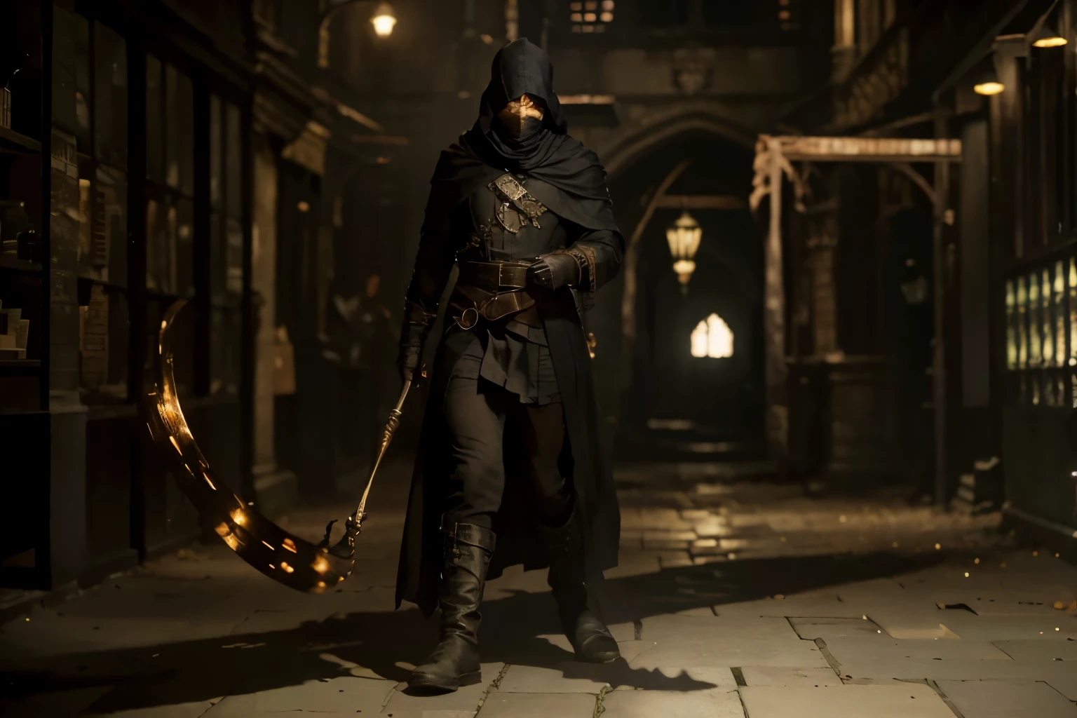 (Best quality, 8k, 32k, Masterpiece, UHD:1.2) Transform the setting into the eerie and ominous Cathedral Ward from the Bloodborne video game. Picture towering gothic spires reaching towards the darkened sky, casting long shadows over the cobblestone streets below. Thick fog rolls in, obscuring your vision and lending an air of mystery to the ancient structures that loom overhead. In the distance, you can hear the haunting echoes of unseen creatures lurking in the shadows, their presence filling you with a sense of dread. As you navigate the winding alleys and alleyways, you can't shake the feeling that you're being watched, and every corner holds the potential for danger. Welcome to the Cathedral Ward, where terror and uncertainty reign supreme.