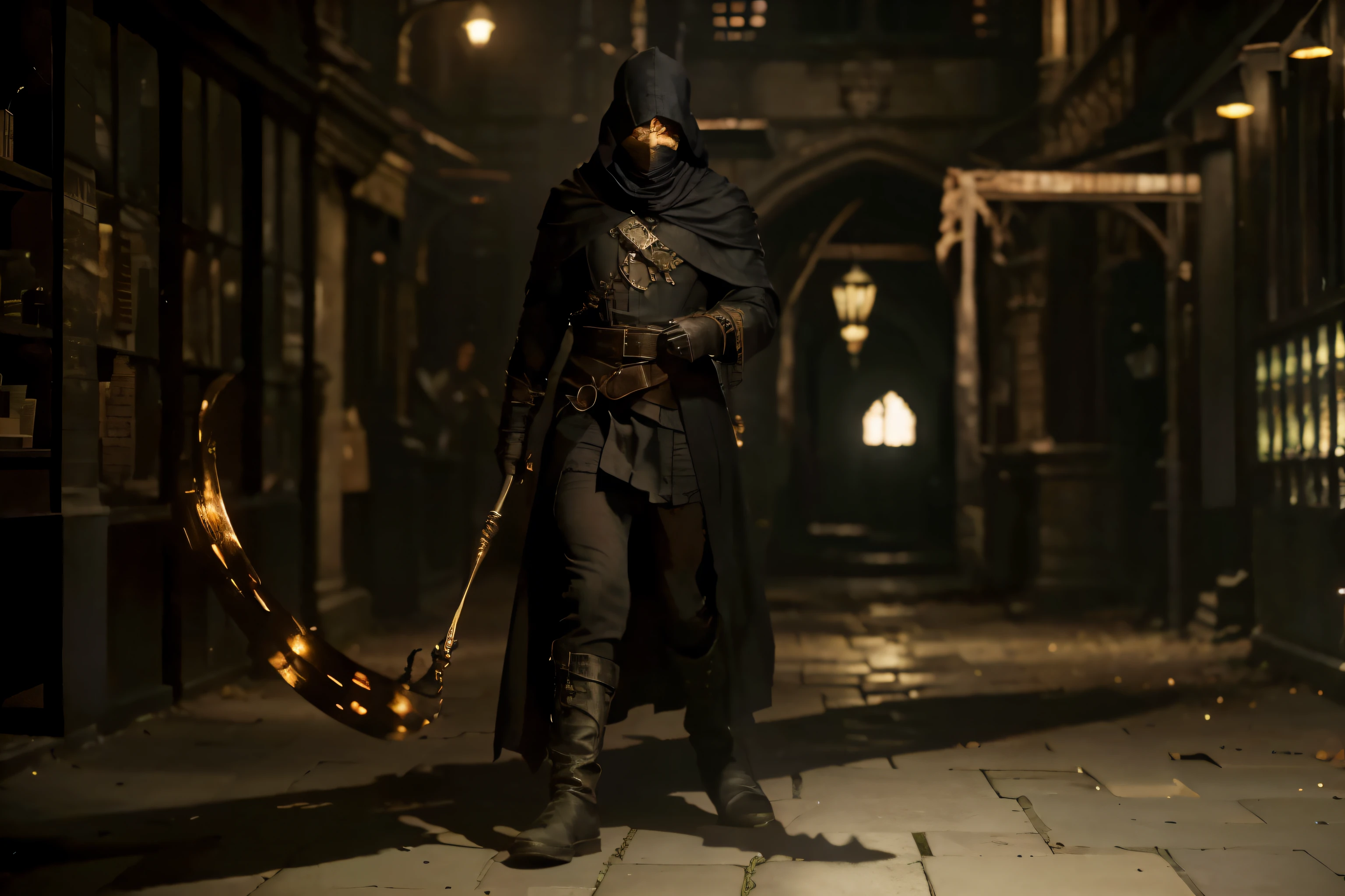 (Best quality, 8k, 32k, Masterpiece, UHD:1.2) Transform the setting into the eerie and ominous Cathedral Ward from the Bloodborne video game. Picture towering gothic spires reaching towards the darkened sky, casting long shadows over the cobblestone streets below. Thick fog rolls in, obscuring your vision and lending an air of mystery to the ancient structures that loom overhead. In the distance, you can hear the haunting echoes of unseen creatures lurking in the shadows, their presence filling you with a sense of dread. As you navigate the winding alleys and alleyways, you can't shake the feeling that you're being watched, and every corner holds the potential for danger. Welcome to the Cathedral Ward, where terror and uncertainty reign supreme.