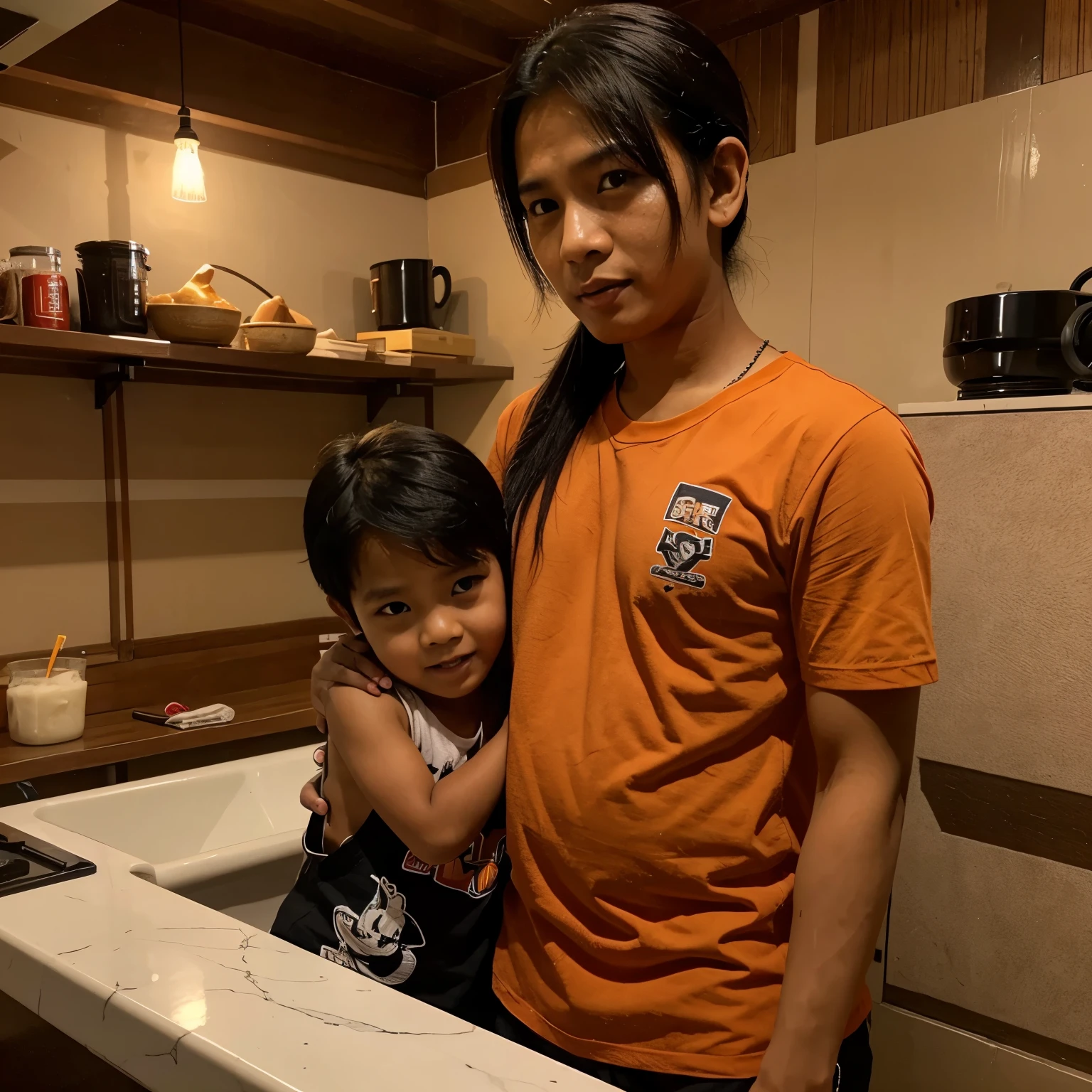 Tiga orang sahabat anak laki laki di sebuah tim balap