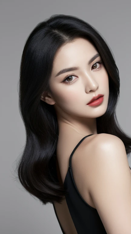 ((highest quality)), ((masterpiece)), (be familiar with), perfect face　((highest quality)), ((masterpiece)), (be familiar with), perfect face　arafed woman with long black hair standing in front of a wall, long black shiny hair, black silky hair, Extra Dark Natural Black Hair, long straight black hair, (long black straight hair), Perfect silky straight hair, straight black hair, long black hair, her hair is long and straight, detailed long black hair　(Extremely huge breasts 1.10)　(super long hair up to waist 1.50)　One female　(45 years old)　((The sexiest 45 year old woman in Japan))　neat bangs　The neatly arranged bangs are a princess cut that covers the entire forehead.　bright red lips　detailed hands　detailed fingers　five fingers　(The vertical width of the mouth is narrow)　(hard make)　(bright red lip)　(head facing forward)　(Look at the viewer)　(using lip gloss)　(Sitting on the bed)　Hands are touching the crotch　professional photographer　five fingers　Detailed hair quality　detailed skin texture　sensual look　erotic expression　expression of pleasure　Take a picture of the whole body　(not wearing any clothes)　(Completely naked)　nipples are erect　narrow eyes　long eyes　(fishing eye)　(Front view)　(close-up of upper body)　(profile)　(Too big 1.10)　(Extra Large  1.8)　(biomechanics big breasts 1.10)　(超Extra Large  1.10)　(Narrow nose width)　(purple bra)　(purple panties)　(extensions on eyelashes)　(eyebrow is purple)　(black eyeliner)
