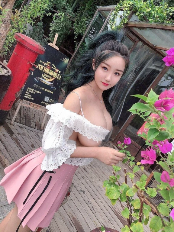 Topless, Big Breasts with puffy nipples