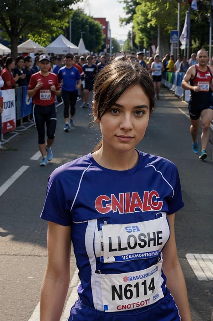 Create a woman who is a track and field athlete, just make her face JUST THE FACE