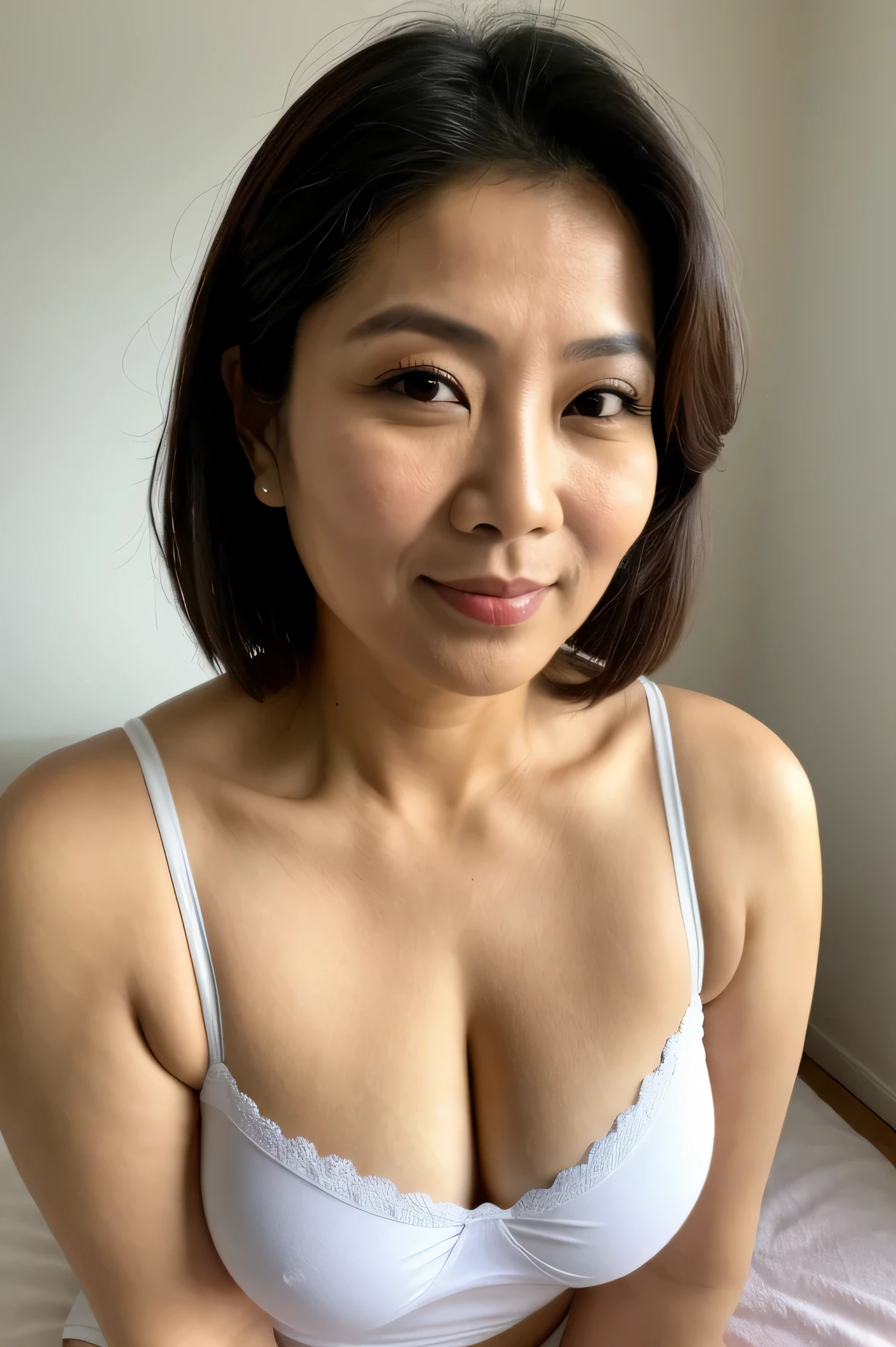 (melhor qualidade)), ((obra de arte)), (detalhado), rosto perfeito,of a 45 year old Asian woman, com um pijama, sexual