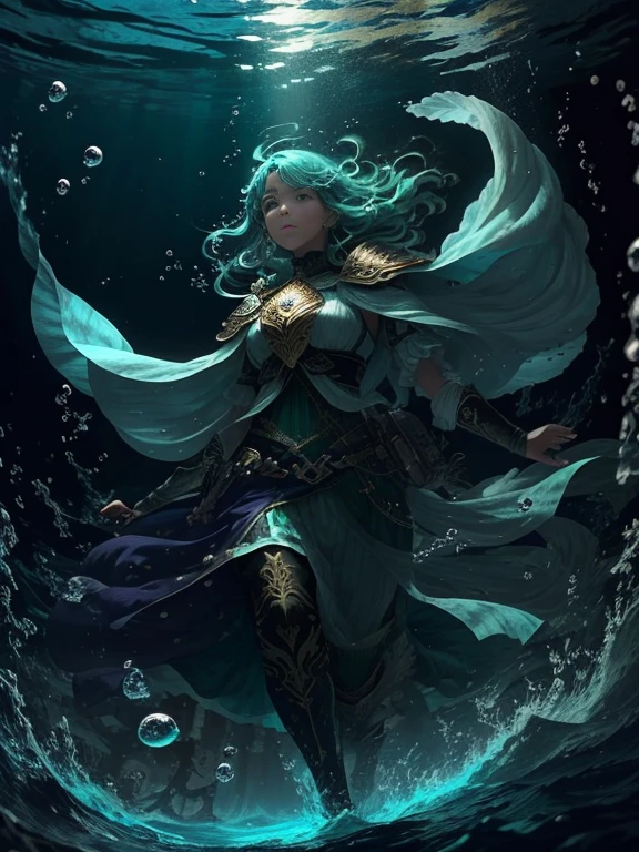 1Un joven elfo llamado、color verde brillante de pelo largo、Maillot transparente verde brillante、Manto verde brillante、Falda transparente blanca、Adorno para el pelo de plumas blancas、buceo libre、Saltar al agua、abisal、Dive to the bottom of the ocean、planktonic、Hundiendo hasta el fondo del agua、Propenso、somnoliento、Morfeo、sufrir、exhausto、difficult、agotamiento、terroral、cansado、despair、Abre bien la boca y exhala.、Saca la lengua de la boca y exhala.、apuntando hacia abajo、espalda redondeada、caderas arqueadas、piernas abiertas、Perfil、cuerpo completoesbiano、borroso、Muchas burbujas intensas、dynamic looseness