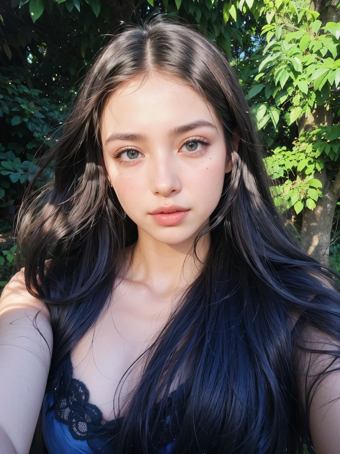 Mulher perfeita, boca perfeita, dedos perfeitos, boca perfeita, Flawless nose, olhos escuros perfeitos, cabelo preto liso perfeito, seios grandes