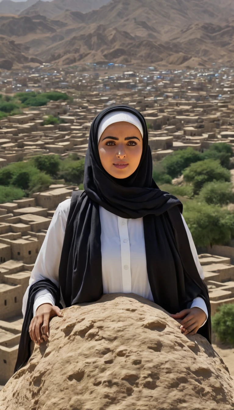 In the 11th century, a figure emerges in the Islamic history of Yemen, becoming an unforgettable leader. Meet Arwa al-Sulayhi. 32k uhd 5d ultra realistic cimenatic image, panoramic view.