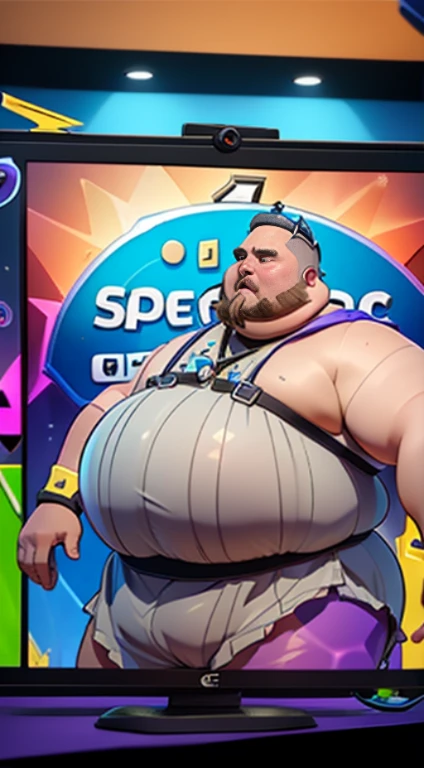 (((A fat man electric giant character from the super Cell game Clash Royale)))