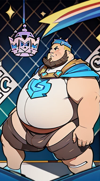 (((A fat man electric giant character from the super Cell game Clash Royale)))
