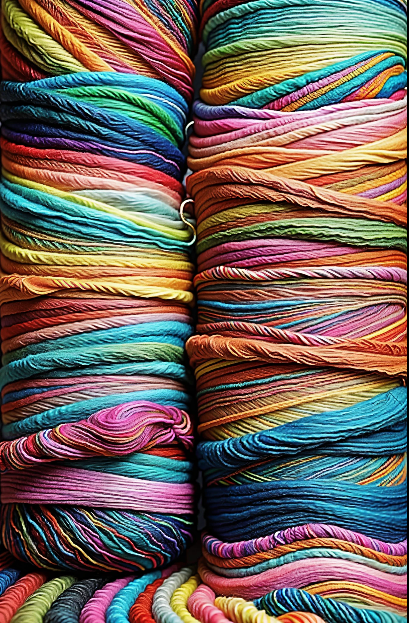 a bunch of different colored threads are arranged in rows, vibrant threads, colorful wires, silk colors, folds of fabric, fabrics and textiles, details and vivid colors, lots of colors, multicolored, colorful robes, textiles, cords, coloured, floggers, ropes, a colorful, colorful clothing, solid colours material, various colors, colorful details, fabrics textiles, 9:16 aspect ratio