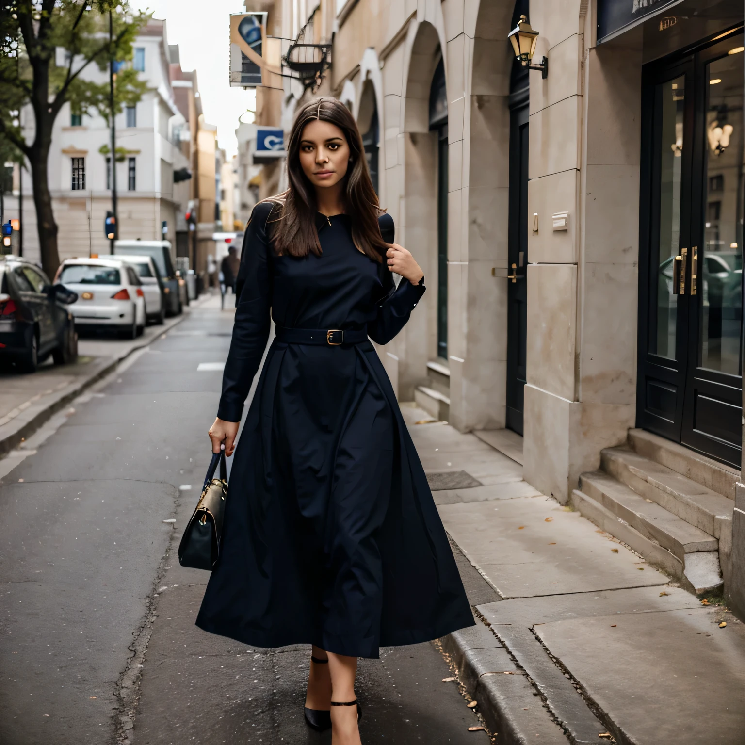 european style woman wearing dress clothes 