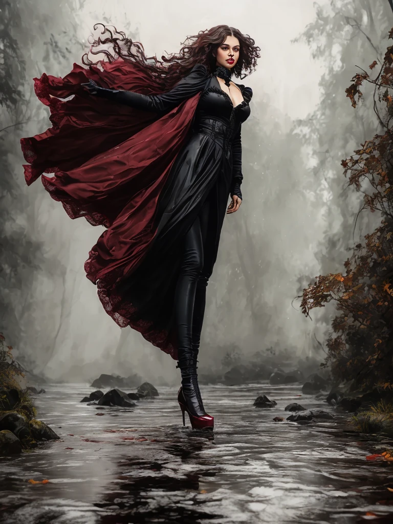  ((full body)) Victorian Hungarian black women Women of the 19th century, bright hazel eyes, Red lips, Nice features, perfect face, perfect hazel eyes, closed mouth, Wadim Kashin, James gurney, ink, Splash Art", Amazing beauty, Royo, after sexing, Super detailed splash art modern European ink painting, masterpiece, ultra HD