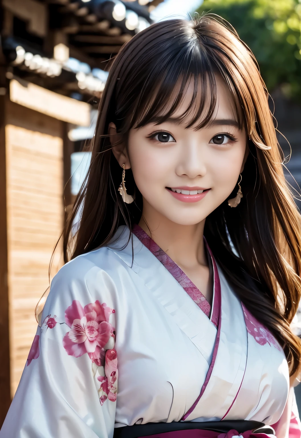 (masterpiece, best quality:1.1), (8k, raw photo, photo realistic:1.2, f22), (shiny skin), detailed skin,long hair,detailed face, detailed eyes, smile,BREAK, real world, intricate details, smil, BREAK, 1girl, (kimono), BREAK, (Mt.Fuji:1.4), BREAK