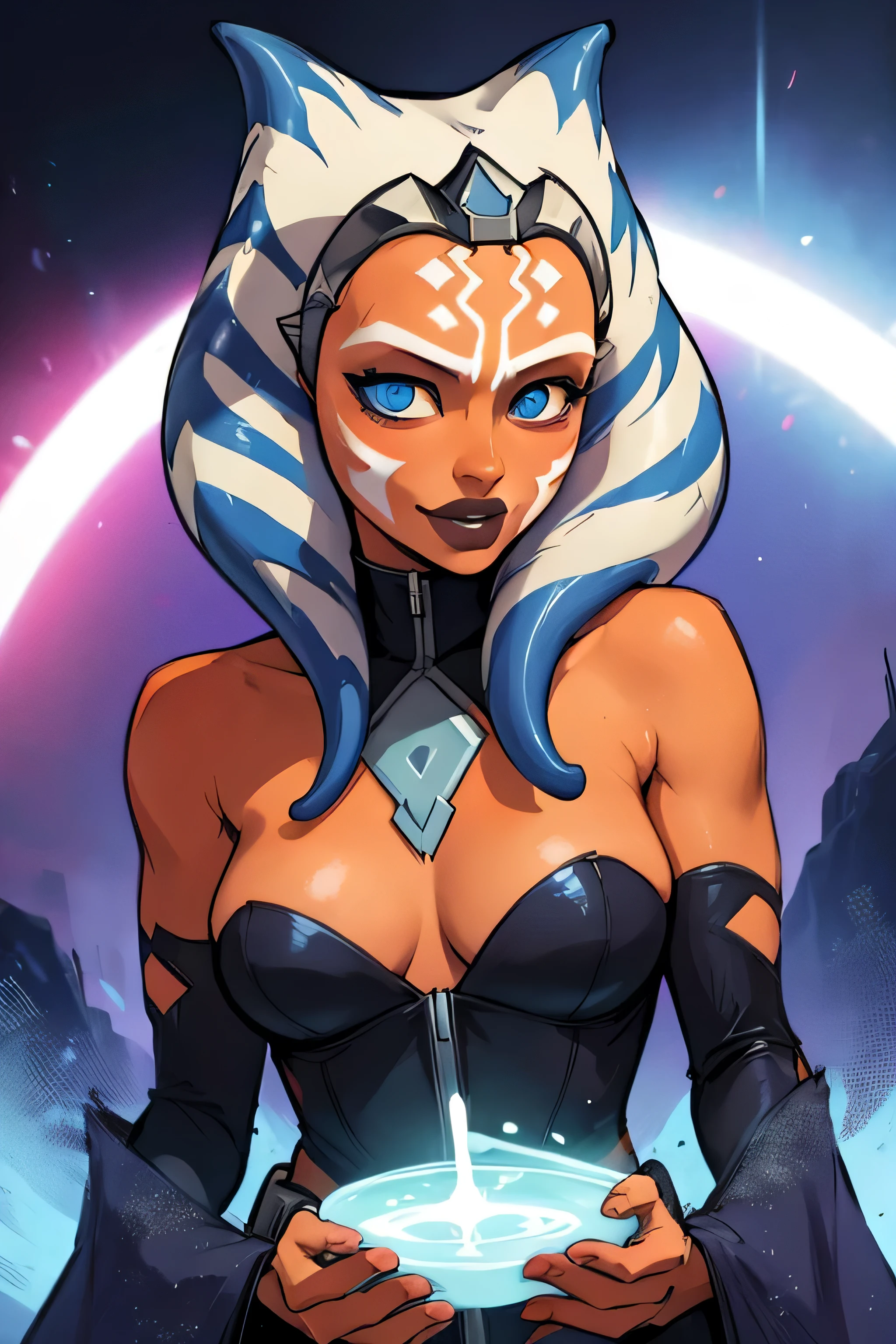 ahsoka tano, evil, sith topless, goth 