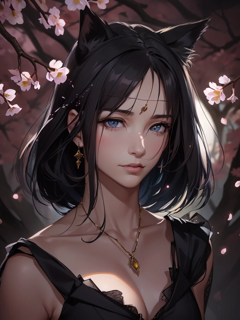 masterpiece, Best quality, (чрезвычайно подробные обои CG Unity 8k), (Best quality), (Best Illustration), (best shadow), absurdity, Realistic lighting, (abyss), beautiful detailed glow, art by Peter MohrBacher,cherry tree, cherry petals