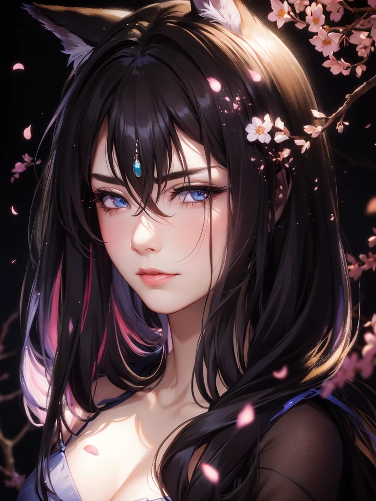 masterpiece, Best quality, (чрезвычайно подробные обои CG Unity 8k), (Best quality), (Best Illustration), (best shadow), absurdity, Realistic lighting, (abyss), beautiful detailed glow, art by Peter MohrBacher, Sakura Branches, sakura flowers