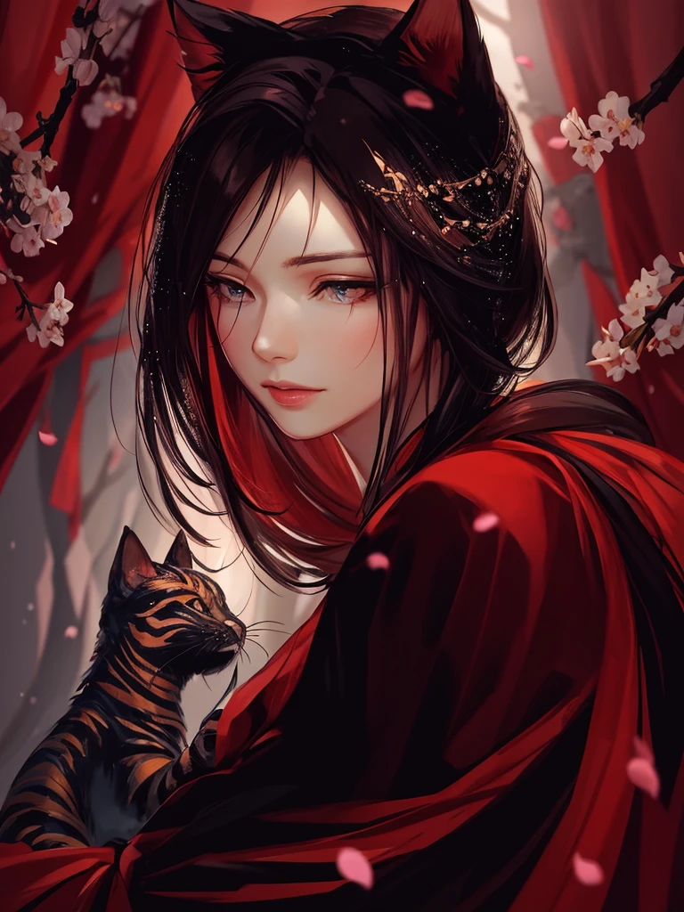 masterpiece, Best quality, (чрезвычайно подробные обои CG Unity 8k), (Best quality), (Best Illustration), (best shadow), absurdity, Realistic lighting, (abyss), beautiful detailed glow, art by Peter MohrBacher, Sakura Branches, sakura flowers