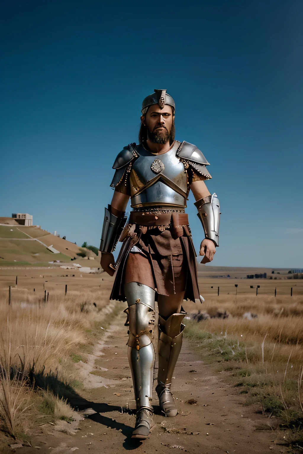 "Visualize Marcus Aurelius, the great Roman emperor, clad in his armor of war, strolling through the vast expanses of his empire. Despite the external grandeur and power, what inner strength and principles of Stoicism guide his every step? How does he navigate the complexities of leadership, maintaining virtue, and embracing the impermanence of worldly glory?"