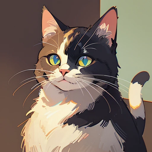 icon,Cat Character,No background,masterpiece,highest quality,An illustration
