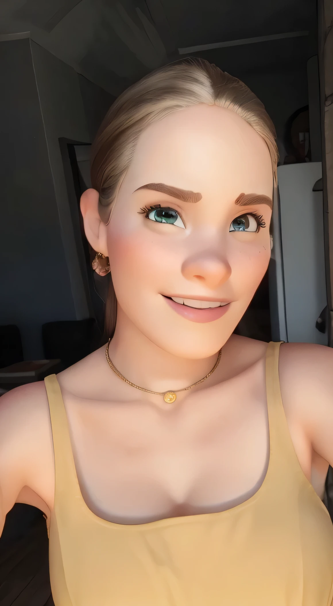 Mulher, 35 anos, cabelo castanho estilo Disney Pixar, alta qualidade, melhor qualidade