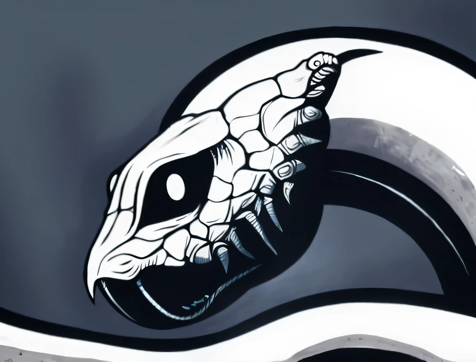 there is a cobra head on a silver plate with a black background, silver cobras, cobra head, Snake head mascot facing right, serpente body, serpente, cobra art, cobra body, Retrato de uma serpente sagradae, Jormungandr, cobra, uma pintura de prata branca, cobra woman hybrid, reptiliano, ouroboros, jormungander, Snake head, white snake