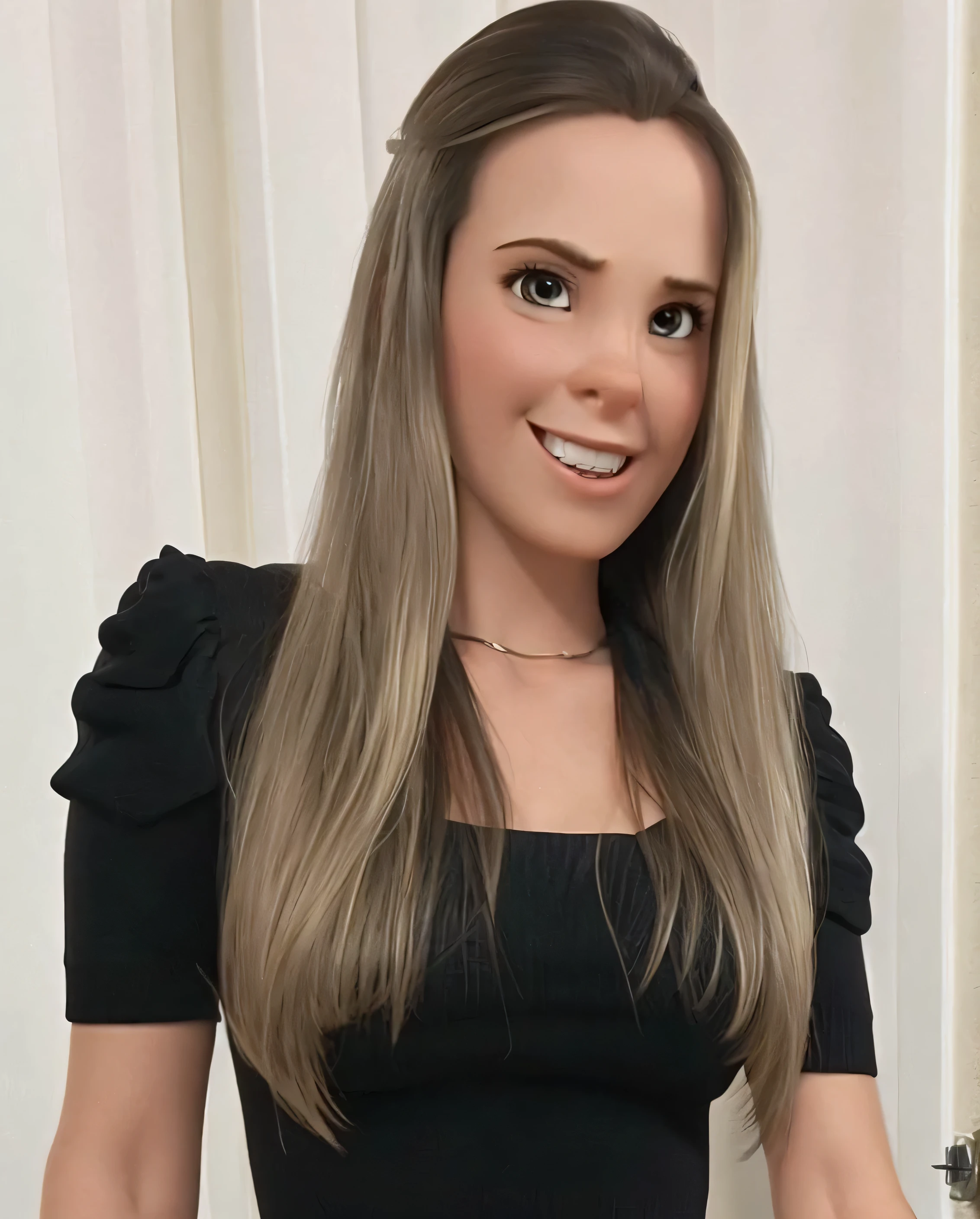 mulher , 35 anos, cabelo castanho estilo Disney Pixar, alta qualidade, melhor qualidade