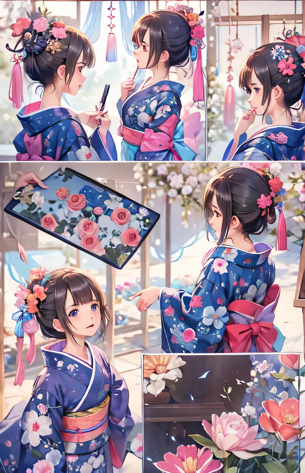 ((highest quality)), ((masterpiece)), (Get used to it), Perfect Face , Adult female , yukata , Summer festival , wind chimes ,
