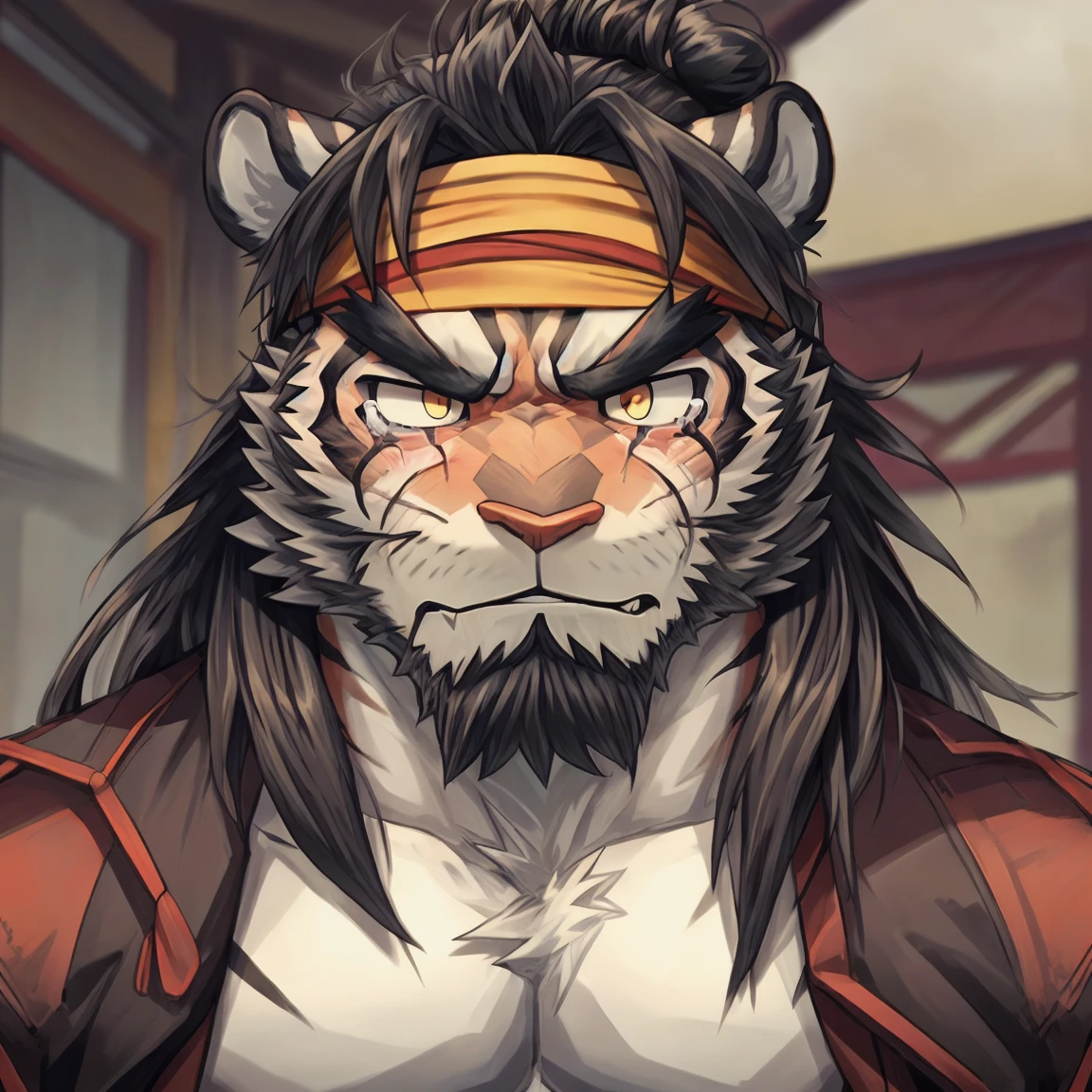 Masterpiece,Best quality,1boys,(Huai_Tianpei),Solo,Muscular male,hi,It's nothing,8K HD,Extreme detail,Detailed background,Masterpiece,Muscular,muscular anthro,aged up,view the viewer,hair-bun,Beard,Sideburns,Open clothes,Chinese clothes,Claws,Thick eyebrows,Orange body,Facial hair,Tiger tail,Brown hair,Headband,Tiger ears,Tiger Boy,Medium hair,Upper body,crazy, worried, sobbing, rape face, , frustrated, envy, disappointed, full-face blush, expressionless eyes, facing another, fang, yandere, glint, heavy breathing, nervous smile, tearing up, first-person view,try to Kiss viewer
in front of the screen,begg, Humble, Pitiful, incredible, Emotional breakdown, Pupil constriction, Pupil tremor, panicking, panicking, forced smile, forced smile, sad smile, sad smile, sobbing, sobbing, horrified, horrified, , depressed, frustrated, envy, despair, full-face blush, confused, expressionless eyes, facing another, teeth, light blush, fang, skin fang, fang out, yandere, laughing, glint, endured face, surprised, heavy breathing, flustered, ear blush, unconscious, expressions, turn pale, shaded, nervous smile, jealous, gloom (expression), tearing up, scowl, scared, crying, anatomically correct, ccurate, retina, masterpiece, UHD, textured skin, super detail, high details, high quality, award winning, best quality, highres, 16k, 1080P, HD