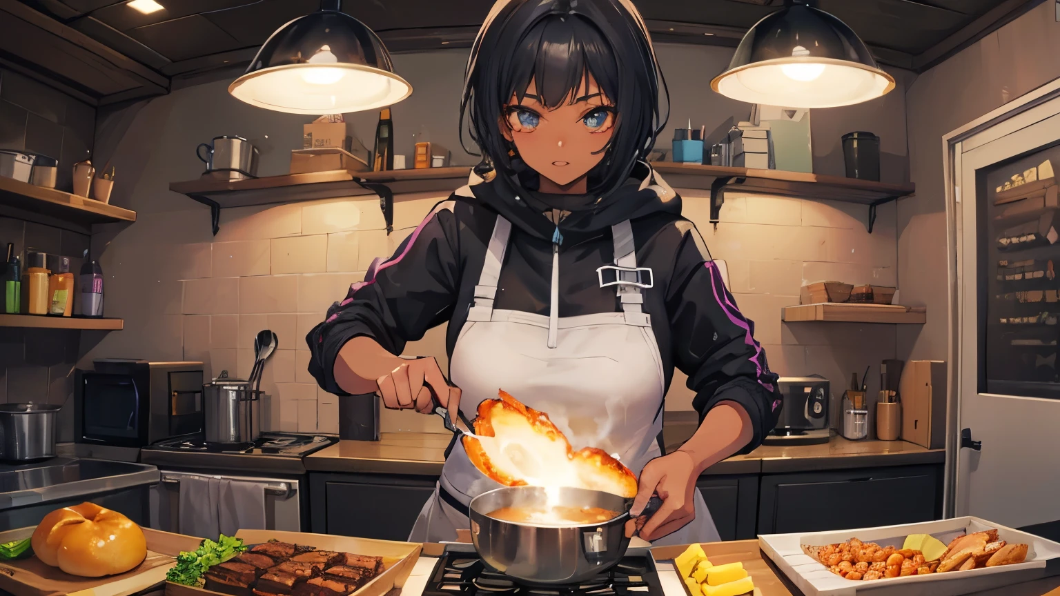 Black female cooking fortnite style