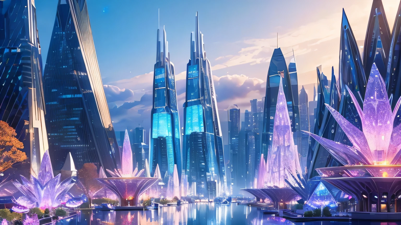 (best quality,8k,highres,masterpiece:1.2),ultra-detailed,(realistic,photorealistic,photo-realistic:1.37),THE MOST BEAUTIFUL CITY, DE MINERALS OF CRYSTALS, IN THE FUTURISTIC SHINING WORLD,uinque district of towering mineral crystals,towering buildings,sparkling gemstones,crystal-clear skyscrapers,translucent structures,giant crystal formations,vibrant lights, futuristic architecture,modern infrastructure,streets filled with life,energy flowing through the city,people marveling at the beauty,multicolored buildings reflect the sunlight,with a touch of futuristic charm,sky filled with floating planets,magnificent celestial bodies,tranquil atmosphere,harmony of colors,awe-inspiring view,serene and captivating cityscape,revealing the marvels of advanced technology,peaceful yet vibrant ambiance,a majestic fusion of nature and modernity,celestial phenomena illuminating the sky,evoking a sense of wonder and awe,natural crystals intertwine with modern designs,gleaming minerals adorning every corner,mirrored facades, reflecting the magnificence,mystical glow emanating from every structure,colorful minerals changing hue with the rising sun,prismatic light dancing through the city,mineral-rich landscape creating a unique sparkle,ethereal beauty capturing the imagination of all who visit,transcending the boundaries of time and space,a city that embodies the beauty of crystals and the dreams of the future.
