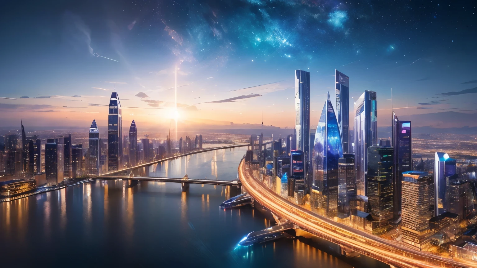 (best quality,8k,highres,masterpiece:1.2),ultra-detailed,(realistic,photorealistic,photo-realistic:1.37),THE MOST BEAUTIFUL CITY, DE MINERALS OF CRYSTALS, IN THE FUTURISTIC SHINING WORLD,uinque district of towering mineral crystals,towering buildings,sparkling gemstones,crystal-clear skyscrapers,translucent structures,giant crystal formations,vibrant lights, futuristic architecture,modern infrastructure,streets filled with life,energy flowing through the city,people marveling at the beauty,multicolored buildings reflect the sunlight,with a touch of futuristic charm,sky filled with floating planets,magnificent celestial bodies,tranquil atmosphere,harmony of colors,awe-inspiring view,serene and captivating cityscape,revealing the marvels of advanced technology,peaceful yet vibrant ambiance,a majestic fusion of nature and modernity,celestial phenomena illuminating the sky,evoking a sense of wonder and awe,natural crystals intertwine with modern designs,gleaming minerals adorning every corner,mirrored facades, reflecting the magnificence,mystical glow emanating from every structure,colorful minerals changing hue with the rising sun,prismatic light dancing through the city,mineral-rich landscape creating a unique sparkle,ethereal beauty capturing the imagination of all who visit,transcending the boundaries of time and space,a city that embodies the beauty of crystals and the dreams of the future.