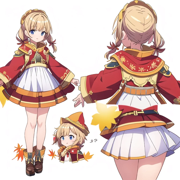masterpiece, best quality, autumn outfits, solo, ((white background)), multiple views, thong, character sheet,
