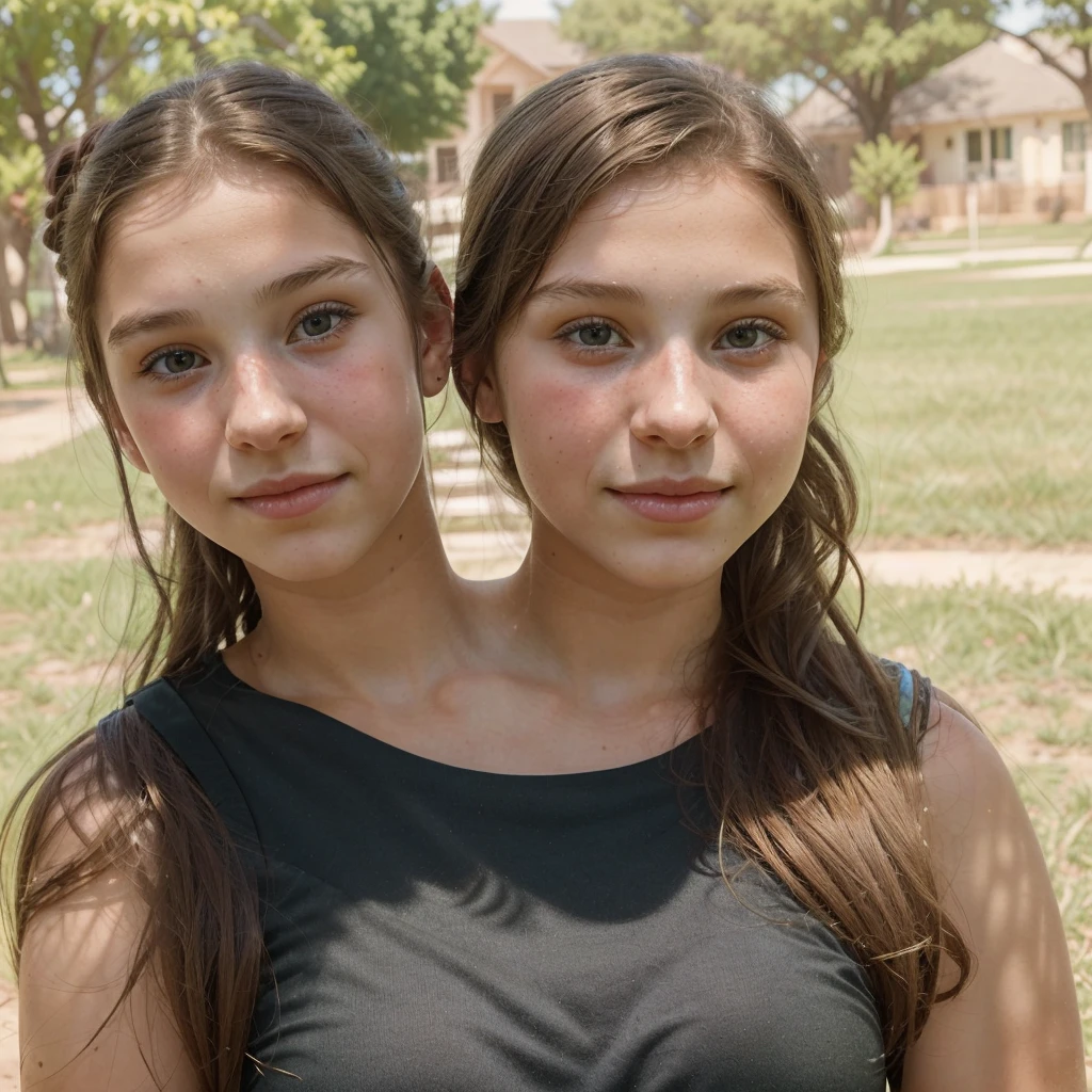 2heads, (two headed girl:1.5), (a 10 year old girl and a 12 year old girl:1.5), (a brunette and a redhead:1.2)